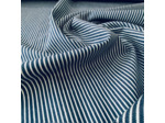 Fibre Mood – Tissu Denim de Coton Rayures Blanches sur le Fond Bleu Marine "Barbara"