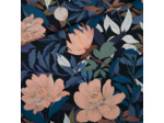 See You at Six - Tissu Satin de Viscose Ecovero Imprimé "Pasture Rose" sur le Fond Noir