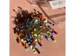 BOHIN - Boîte de 80 épingles à tête de verre extra-fines – 30 mm x Ø 0,60 mm – Assortiment de couleurs