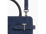 Sac à main moyen modèle Emie en cuir suède effet denim