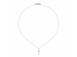 Pendentif Arthus Bertrand Croix Fil Carré 14mm en or blanc et diamants (HSI 0.102ct)