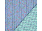 Poppy - Double Gaze Matelassée Réversible – Motif Floral Bleu Lavande & Envers Turquoise