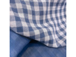 Sélection Coup de coudre - Tissu Double Gaze Vichy Double Face Couleur Bleu Denim