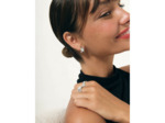 Boucles d'oreilles Murat Minuit en argent rhodié et oxyde de zirconium
