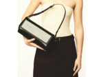 Sac porté épaule moyen modèle Solaise en cuir lisse effet box