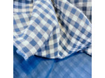 Sélection Coup de coudre - Tissu Double Gaze Vichy Double Face Couleur Bleu Denim