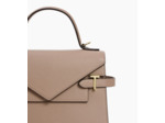 Sac à main double rabat moyen modèle Emilie en cuir grainé