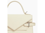 Sac à main double rabat moyen modèle Emilie en cuir grainé