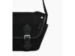 Petit sac bandoulière Solveig en toile coton et cuir lisse