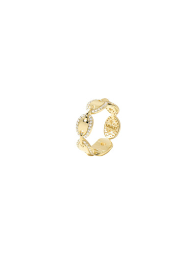 Bague Murat Café Lumière en argent doré à l'or et oxyde de zirconium
