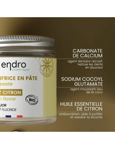 Dentifrice citron Endro