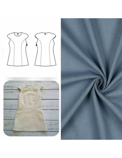 Christine Charles – Kit Couture Robe Yselda Uni Couleur Bleu Delft