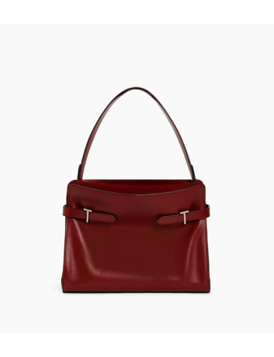 Sac porté épaule grand modèle Emie en cuir lisse et nubuck