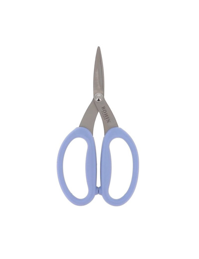 Bohin - Ciseaux de Précision Micro-dentés à Grands Anneaux Souples Bleu (17,5 cm)