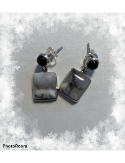 Boucles d'oreilles Agate dentritique