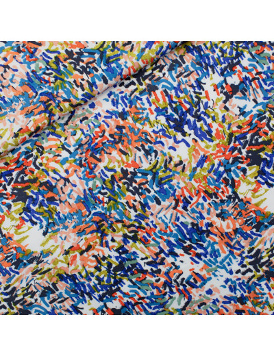 See You at Six - Tissu Satin de Viscose Ecovero Imprimé "Paint Fun"