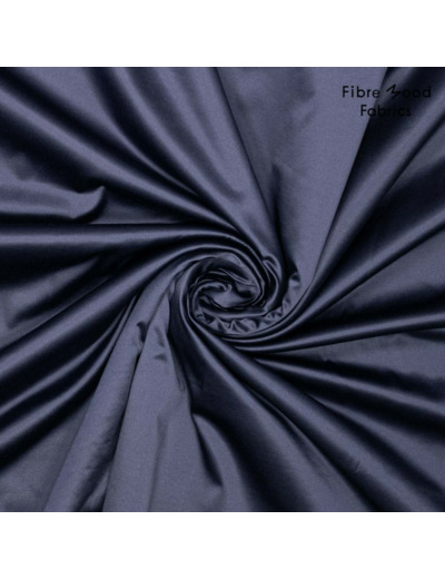 Fibre Mood - Tissu Satin de Coton Melangé "Perry" Couleur Bleu Nuit