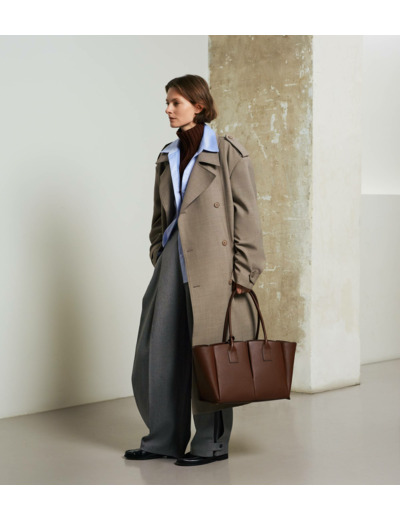 Grand sac cabas Elena en cuir grainé