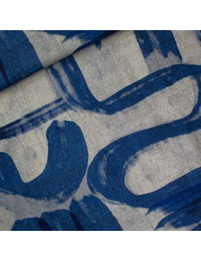 See You at Six - Tissu Mélange Lin et Viscose Imprimé “Drifting Course”