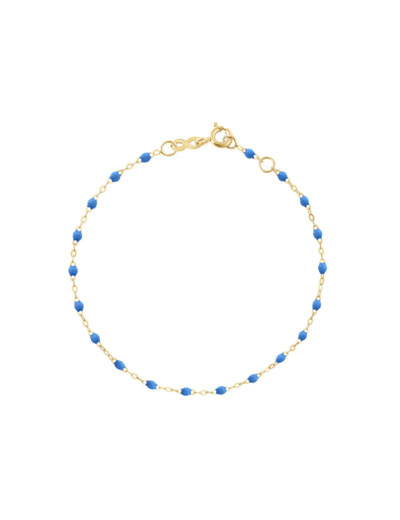 Bracelet Gigi Clozeau Classique en or jaune et résine bleu fluo, 17cm