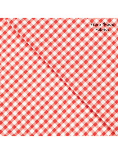Fibre Mood - Tissu Vichy Seersucker "Muriel" Rouge et Blanc