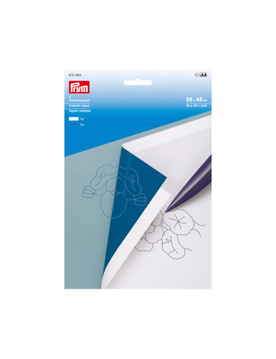 Prym - 2 Feuilles Papier Calque Carbone Coloris Bleu et Blanc