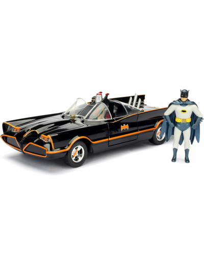 Batmobile 1966 Version - Avec Figurines - Echelle 1/24 - Noir/Rouge