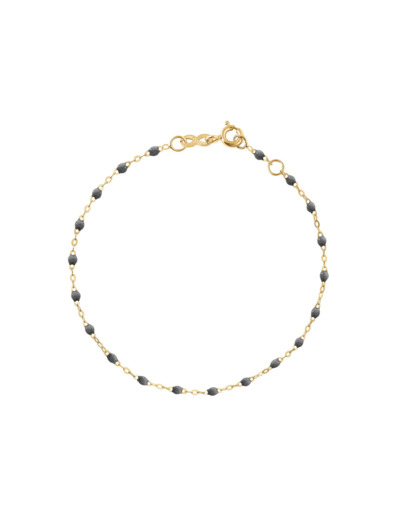 Bracelet Gigi Clozeau Classique en or jaune et résine gris foncé, 17cm