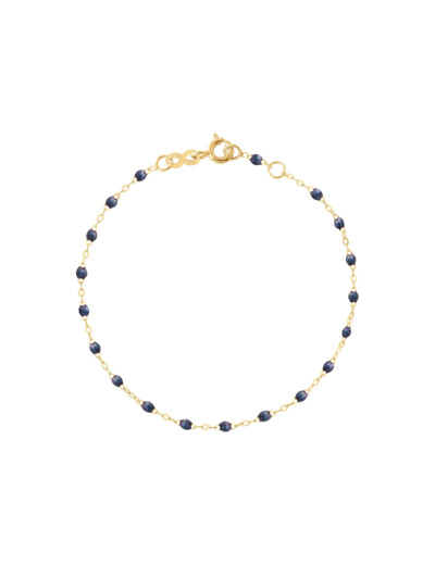 Bracelet Gigi Clozeau Classique en or jaune et résine bleu nuit, 17cm