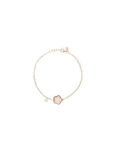 Bracelet Cesare Pompanon Fiore di Mamma pastille diamants en or rose et nacre blanche