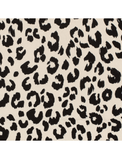 Sélection Coup de coudre - Tissu Twill Souple au Motif Léopard Sur le Fond Beige Clair