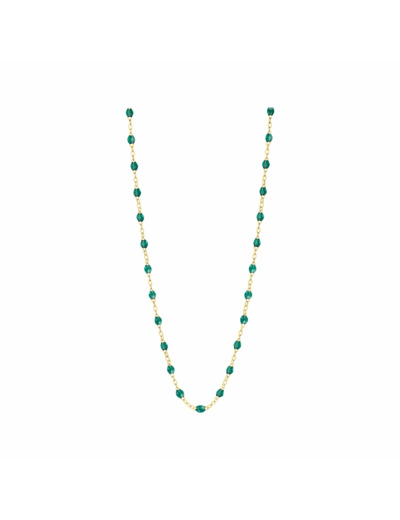 Collier Gigi Clozeau Classique en or jaune et résine vert émeraude, 42cm