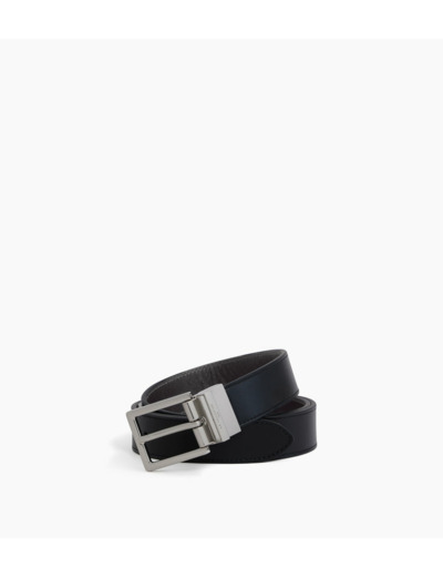 Ceinture réversible homme avec boucle rectangle en cuir lisse