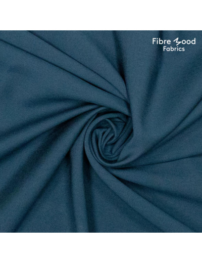 Fibre Mood - Tissu Aspect Tencel en Viscose Melangé  "Dallas" Uni Couleur Bleu Foncé