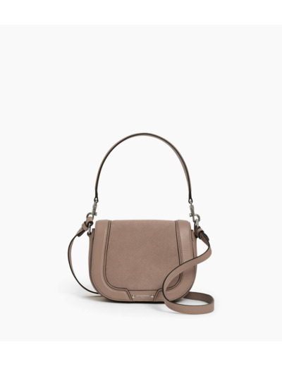 Sac bandoulière moyen modèle Ella en cuir grainé et nubuck