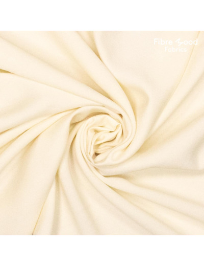 Fibre Mood - Tissu Aspect Tencel en Viscose Melangé  "Dallas" Uni Couleur Blanc Cassé