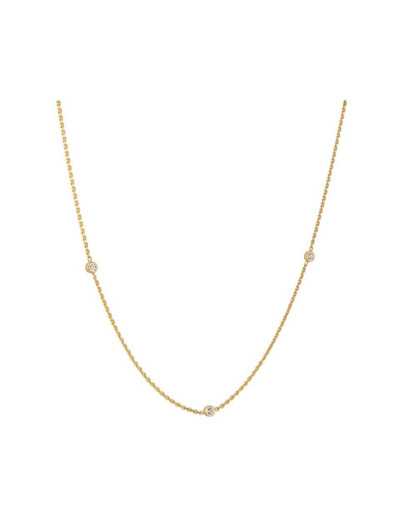 Chaîne forçat limé Arthus Bertrand en or jaune et diamants, taille ajustable