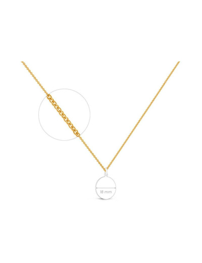 Chaîne forçat rond Arthus Bertrand en vermeil, taille 60cm