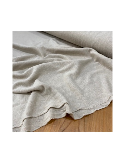 Sélection Coup de coudre - Tissu Jersey de Lin et Viscose Uni Sable - coupon 1,6 m