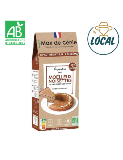 Préparation pour moelleux aux noisettes sans gluten