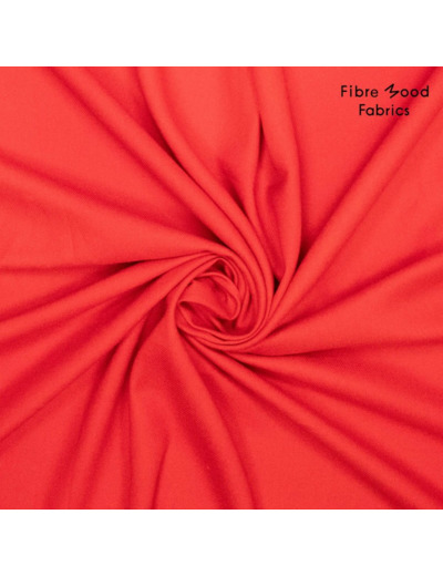 Fibre Mood - Tissu Sergé Souple de Lin et Viscose  "Suvi" Uni Couleur Rouge