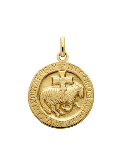 Médaille Arthus Bertrand Agneau de Cluny F. mince 18 mm or jaune poli