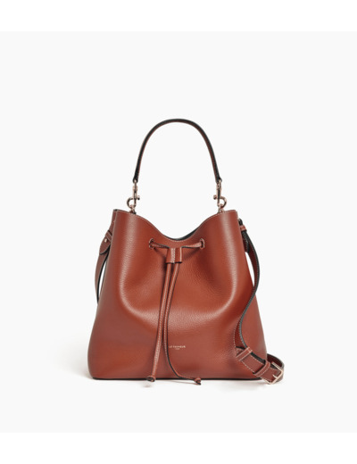 Grand sac seau Louise en cuir grainé