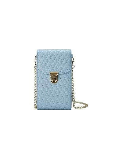 Sac pour Smartphone Cuire Matelassé Bleu