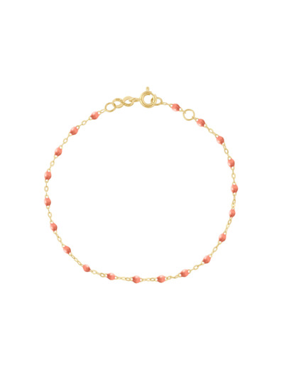Bracelet Gigi Clozeau Classique en or jaune et résine saumon, 17cm