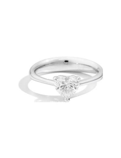 Solitaire Recarlo Anniversary Love en or blanc et Diamant 0.24ct, taille 52