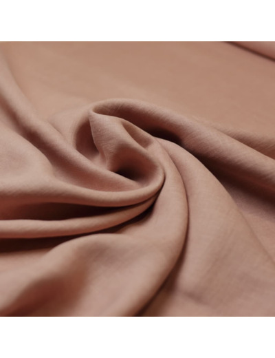 Sélection Coup de Coudre - Tissu Toile de Pur Lin Lavé Uni Bois de Rose