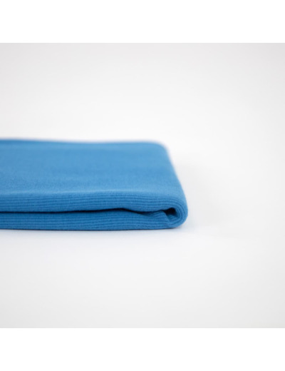 See You at Six - Tissu Jersey Bord-Cotes Uni Couleur Bleu Côte Pacifique