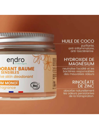 Déo Peaux Sensibles - Monoi, sans bicarbonate Endro