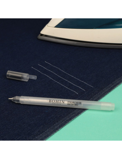 Bohin – Stylo Thermosensible Kekalor Effaçable au Fer à Repasser Blanc